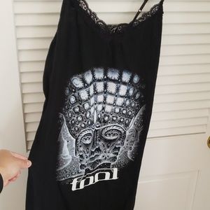 Tool shirt turned Lace Strap Slip Dress
